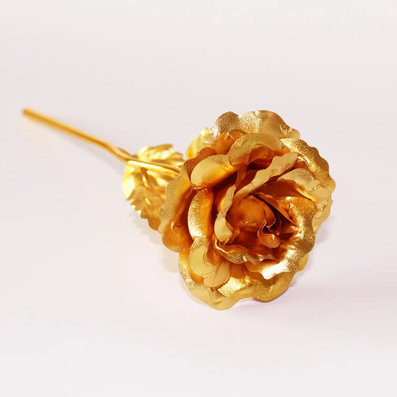 YO CHO 24K Plated Gold Rose Artificial Flower 24K Foil Rose Galaxy Box Birthday Valentine Mother's Day Christmas Creative Gift