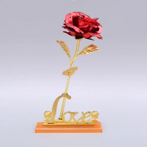 YO CHO 24K Plated Gold Rose Artificial Flower 24K Foil Rose Galaxy Box Birthday Valentine Mother's Day Christmas Creative Gift