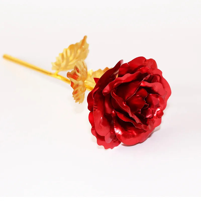 YO CHO 24K Plated Gold Rose Artificial Flower 24K Foil Rose Galaxy Box Birthday Valentine Mother's Day Christmas Creative Gift