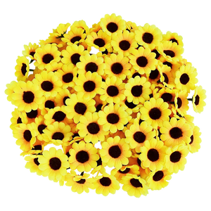 50/100pcs 4.5cm Mini Artificial Flower Silk Sunflower Head  DIY Wreath Scrapbooking Gift Box Yellow Artificial Daisy Head