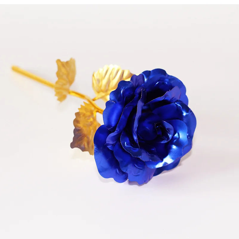 YO CHO 24K Plated Gold Rose Artificial Flower 24K Foil Rose Galaxy Box Birthday Valentine Mother's Day Christmas Creative Gift