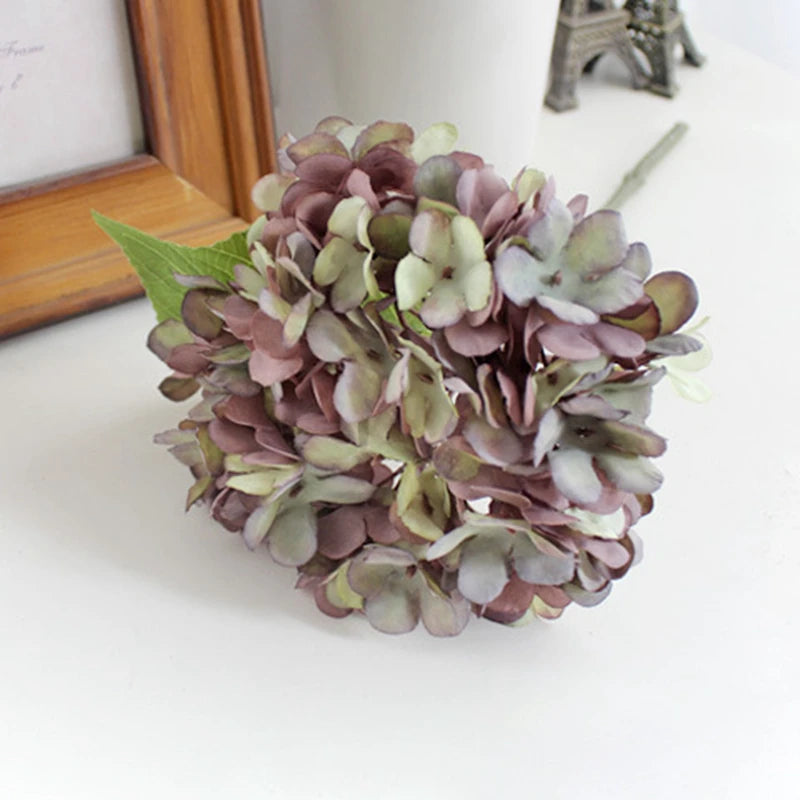 Artificial Flowers Silk Hydrangea Vase for Home Decoration Accessories Wedding Decorative Fake Plants Christmas Garland Material