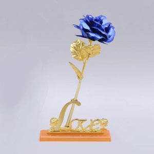 YO CHO 24K Plated Gold Rose Artificial Flower 24K Foil Rose Galaxy Box Birthday Valentine Mother's Day Christmas Creative Gift