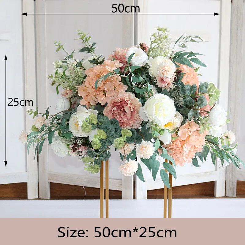 Artificial Flowers For Wedding Decoration Party Stage Display Cornor Flowers Backdrop Home Festival Decor Floral Ball