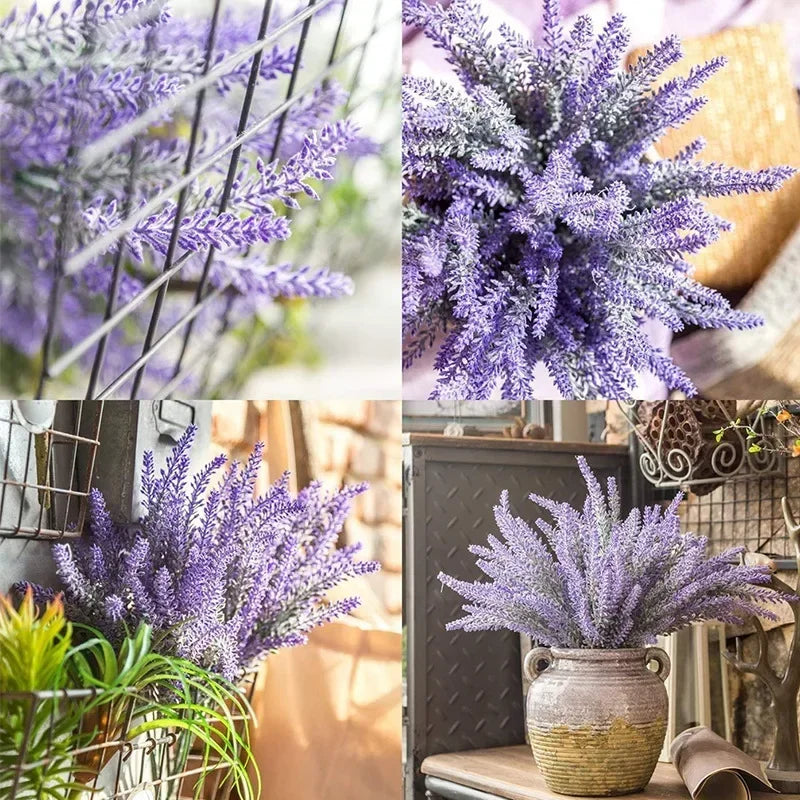 A Bunch of Provence Lavender Plastic Artificial Flowers False Plants Wedding Home Outdoor Garden Decoration Table Decoration