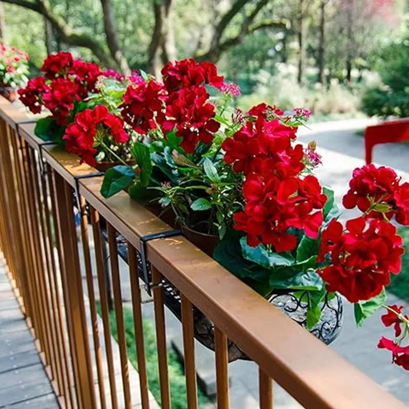 1pc Artificial Geraniums Silk Flowers Outdoor Garden Hanging Basket Porch Outdoors Faux Bushes Home Decoration for Home, Birthda