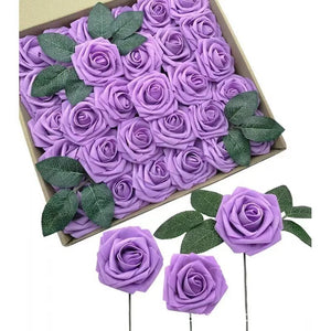 10/25/50Pcs Artificial Rose Flowers Foam Fake Faux Flowers Roses for DIY Wedding Bouquets Party Home Decor Garden Decoration