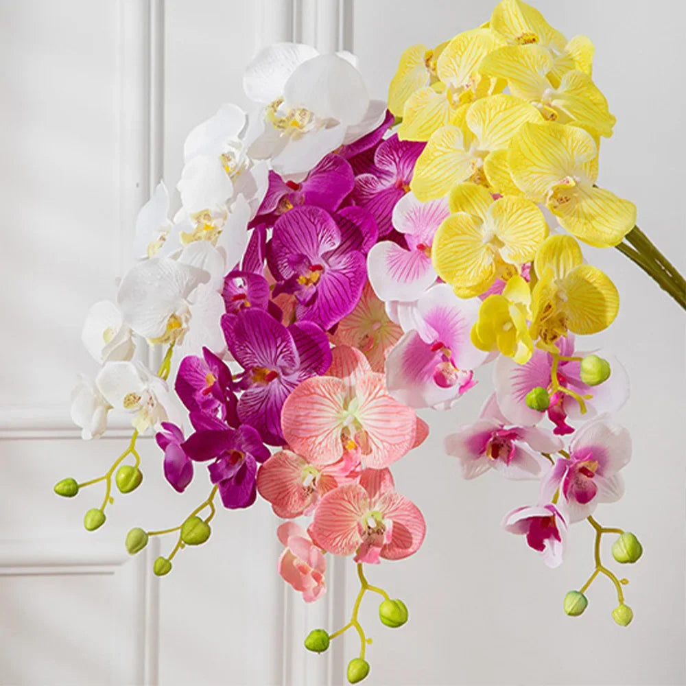 69cm Artificial Phalaenopsis Flower Branches Real Touch Faux Orchid Stems for Floral Arrangement Wedding Party Home Decoration