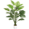 3FT Artificial Palm Plant Indoor Plant Tall Fake Tropical Paradise Palm Tree in White Pot with Real Bark Design Faux Areca Palm