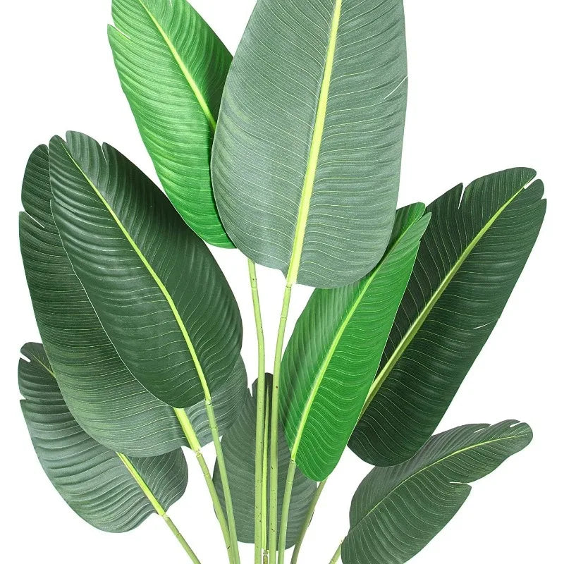 Tree Bird of Paradise Artificial Plant, 60 Inches Artificial Faux Banana Leaf Plants with Pot, 5ft Artificial Standing Plants