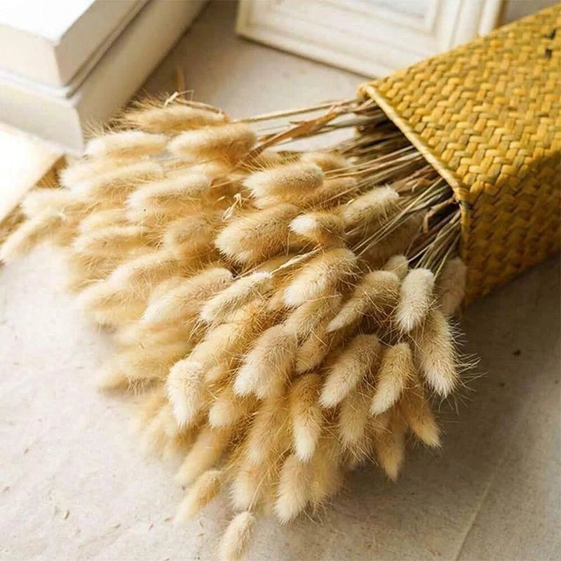 80pcs Pampas Grass Flowers Set,Dried Plants Bouquet Arrangement,100% Natural Dry Flowers Boho Decoration,Living Room Vases Decor