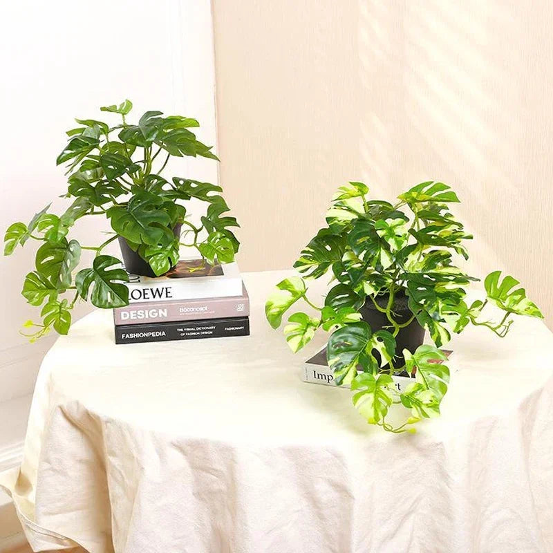 1PC Artificial Plants Green Turtle Leaves Simulation Turtle Back Leaf Tropical Wedding Party Table Living Room Home Garden Decor