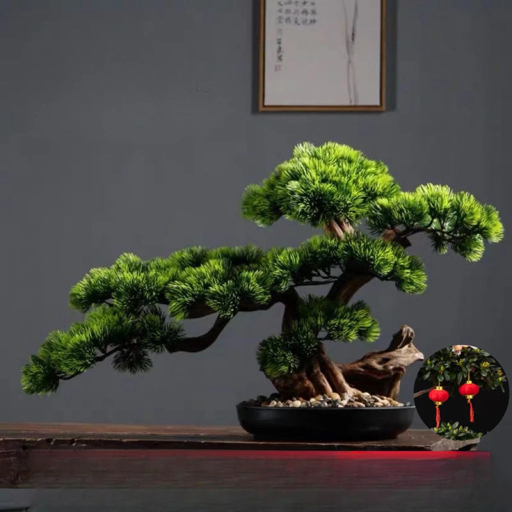 Simulation Welcome Pine Bonsai Ornaments Living Room Green Planting Desk Landscape Tree Four Seasons Desktop Landscaping