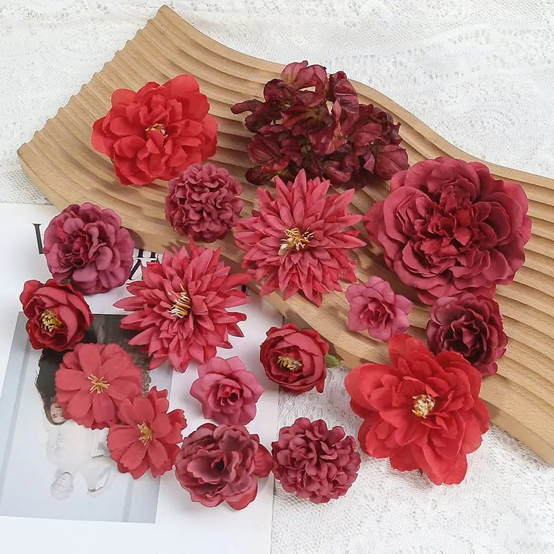 Rose Artificial Flowers Set Peony Fake Flowers For Home Decor Wedding Marriage Decorations Ornaments Bouquet Garland Accessories