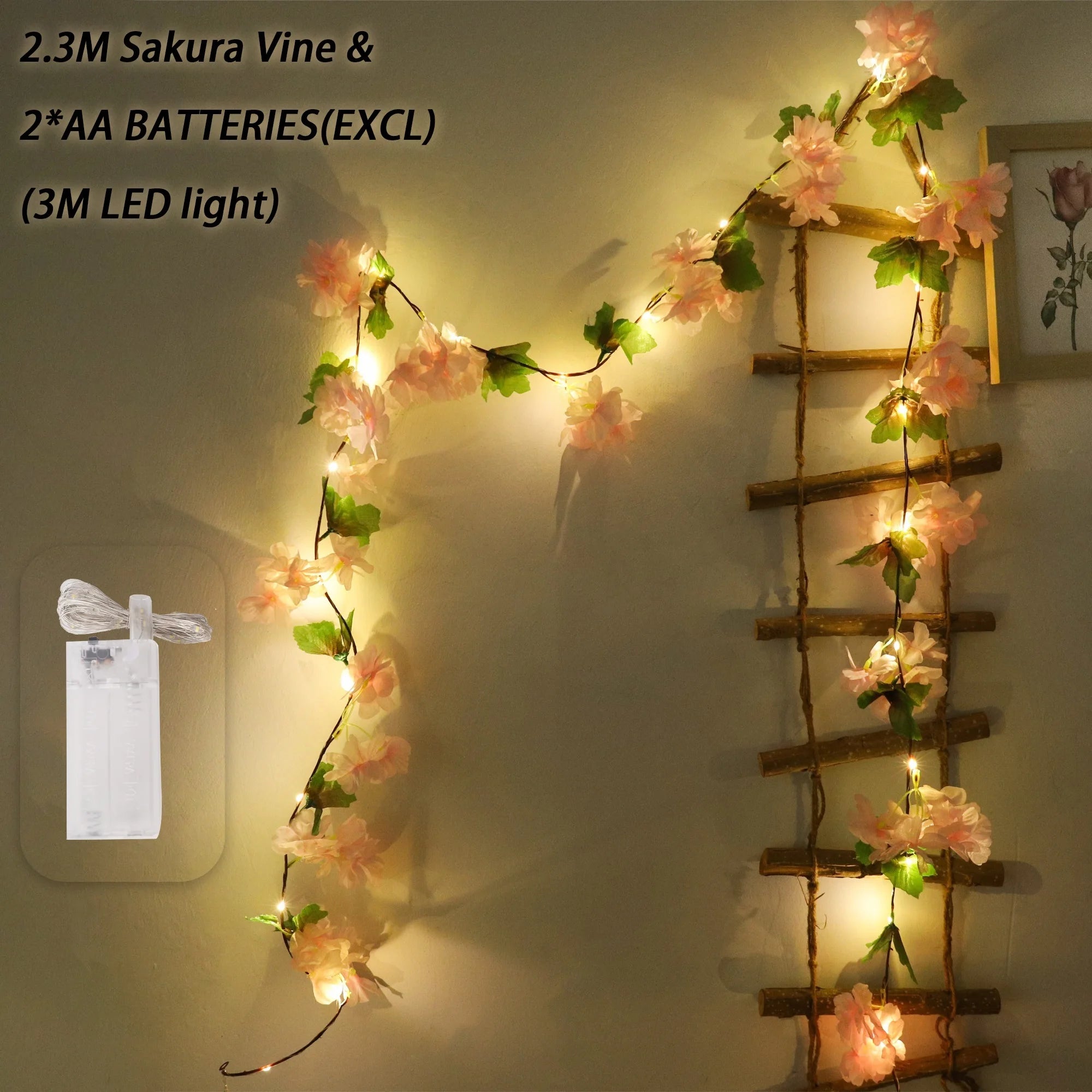 180CM Artificial Sakura Flowers Vine Wedding Garden Rose Arch Home Party Decoration Christmas Bridal Fake Silk Scrapbook Plants