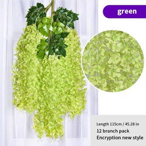 Artificial Flower Hanging Wisteria Garland Silk Vine Long String Home Garden Outdoor Wedding Party Decoration