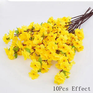 Sakura Artificial Flowers Bouquet for Garden Party Wedding Marriage Decoration Home Room Decor Fake Flowers Table Vase Ornament