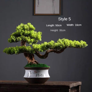 Simulation Welcome Pine Bonsai Ornaments Living Room Green Planting Desk Landscape Tree Four Seasons Desktop Landscaping