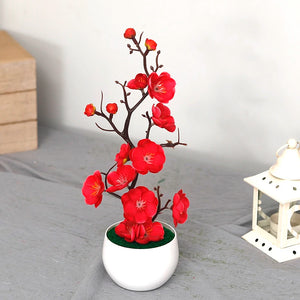 30 cm Artificial Plants Bonsai Small Tree Simulation Pot Plants Fake Flowers Table Potted Ornaments Home Decoration Hotel Garden