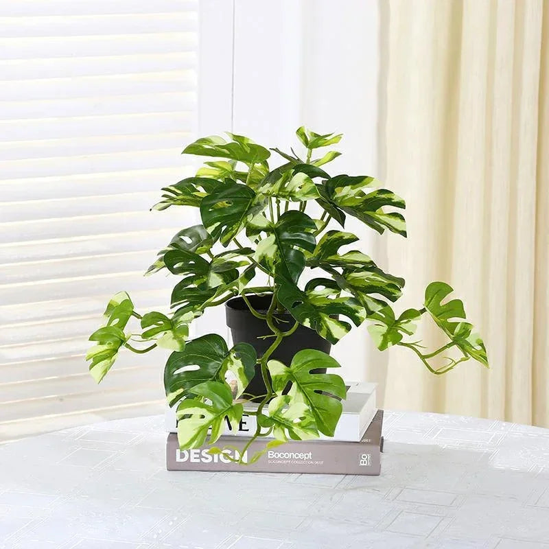 1PC Artificial Plants Green Turtle Leaves Simulation Turtle Back Leaf Tropical Wedding Party Table Living Room Home Garden Decor