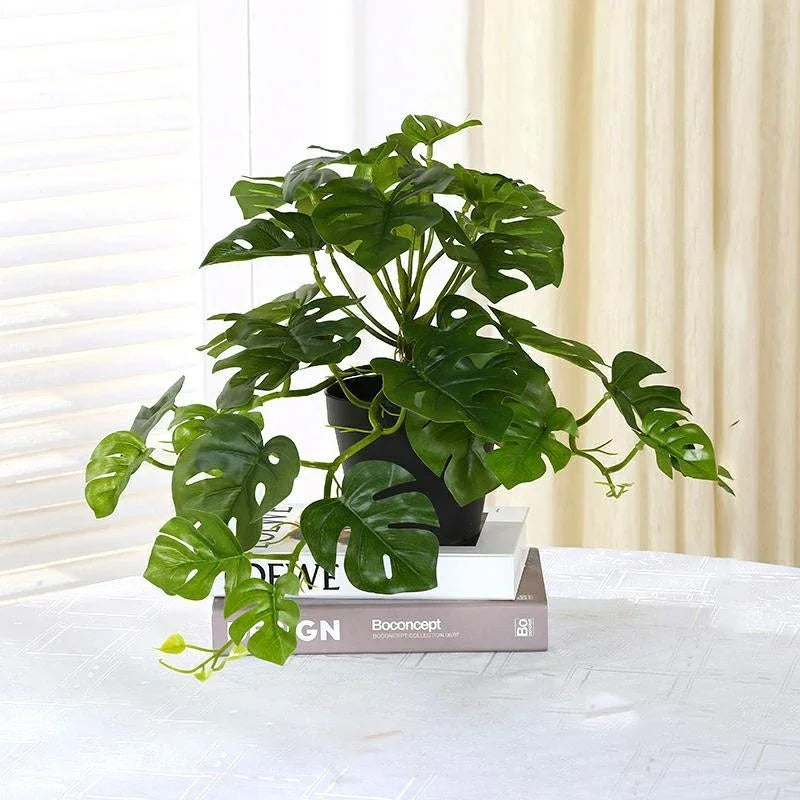 1PC Artificial Plants Green Turtle Leaves Simulation Turtle Back Leaf Tropical Wedding Party Table Living Room Home Garden Decor