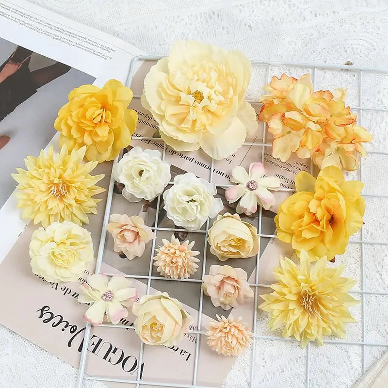 Rose Artificial Flowers Set Peony Fake Flowers For Home Decor Wedding Marriage Decorations Ornaments Bouquet Garland Accessories