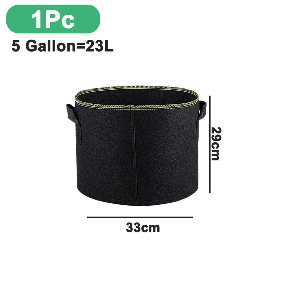 1/3Pcs Vegetable/Flower/Plant Grow Bags 3/4/5/7/10 Gallon, Thickened Non-Woven Grow Bags, Aeration Fabric Pots with Handles