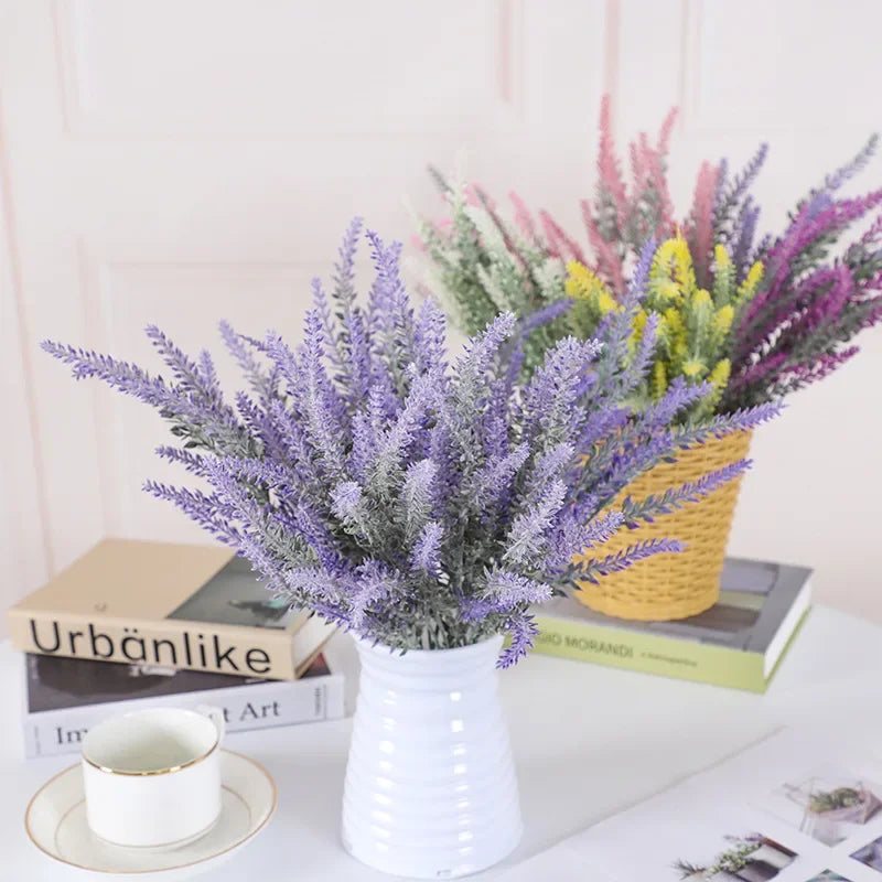 A Bunch of Provence Lavender Plastic Artificial Flowers False Plants Wedding Home Outdoor Garden Decoration Table Decoration