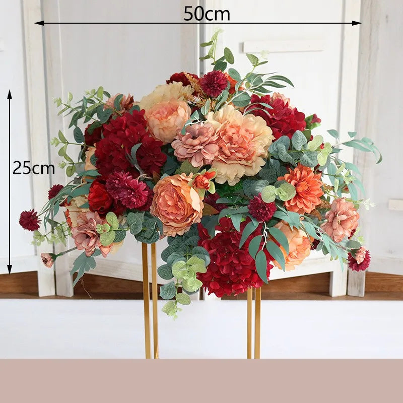 Artificial Flowers For Wedding Decoration Party Stage Display Cornor Flowers Backdrop Home Festival Decor Floral Ball