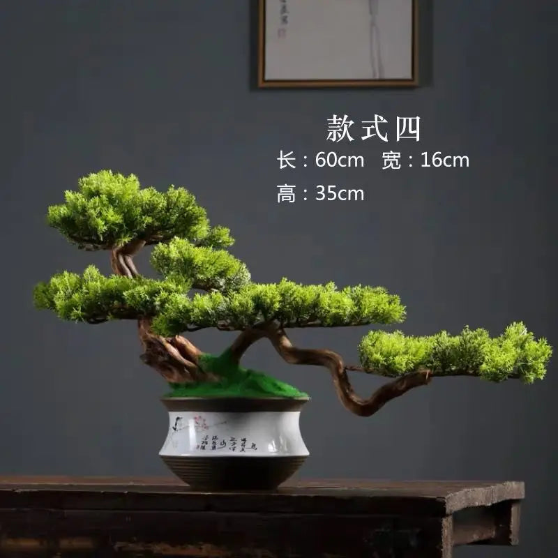 Simulation Welcome Pine Bonsai Ornaments Living Room Green Planting Desk Landscape Tree Four Seasons Desktop Landscaping