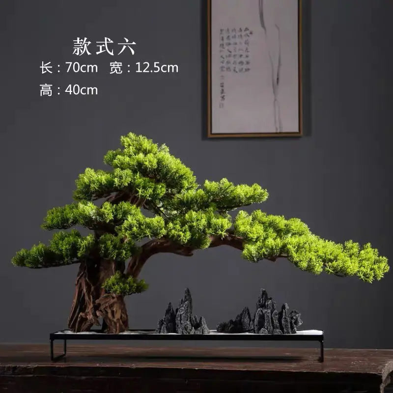 Simulation Welcome Pine Bonsai Ornaments Living Room Green Planting Desk Landscape Tree Four Seasons Desktop Landscaping