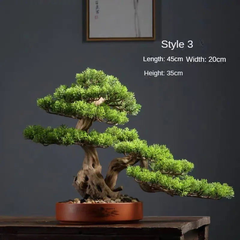 Simulation Welcome Pine Bonsai Ornaments Living Room Green Planting Desk Landscape Tree Four Seasons Desktop Landscaping