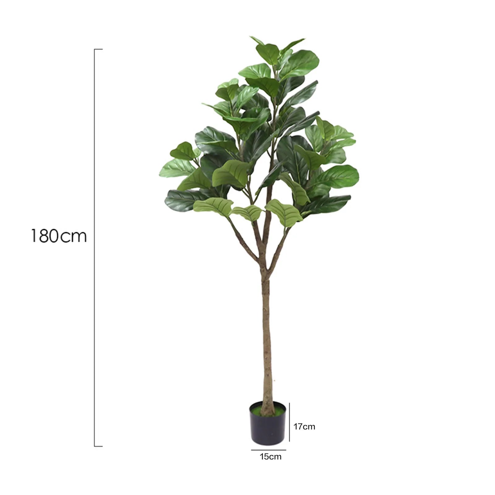 2PCS Artificial Fiddle Leaf Fig Tree in Pot, 5ft Decorative Faux Fiddle Leaf Fig Tree for Indoor & Outdoor, Large Artificial Tre