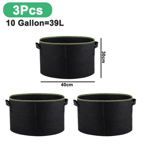 1/3Pcs Vegetable/Flower/Plant Grow Bags 3/4/5/7/10 Gallon, Thickened Non-Woven Grow Bags, Aeration Fabric Pots with Handles