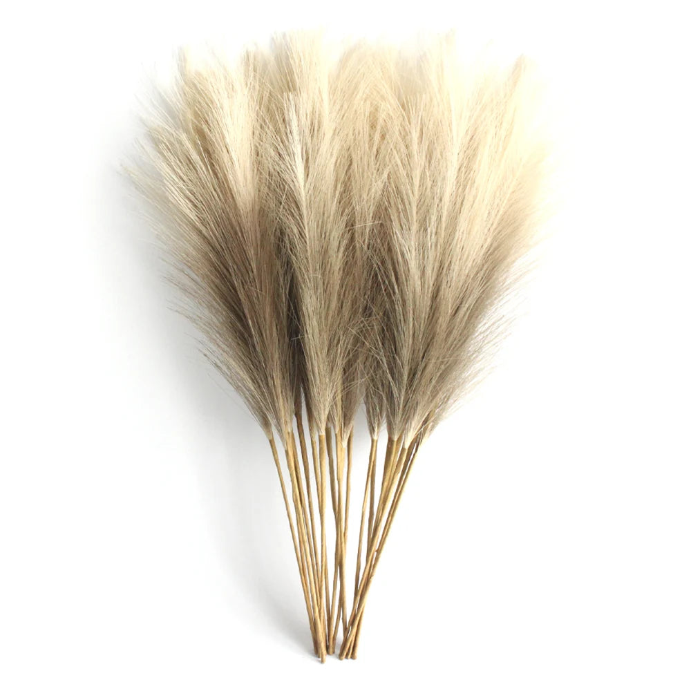 6PCS Artificial Pampas Grass Decor Flowers Fake Plant Reed for DIY Floral Table Arrange Flower Wedding Home Christmas Decoration