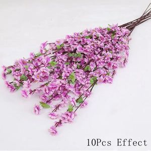 Sakura Artificial Flowers Bouquet for Garden Party Wedding Marriage Decoration Home Room Decor Fake Flowers Table Vase Ornament