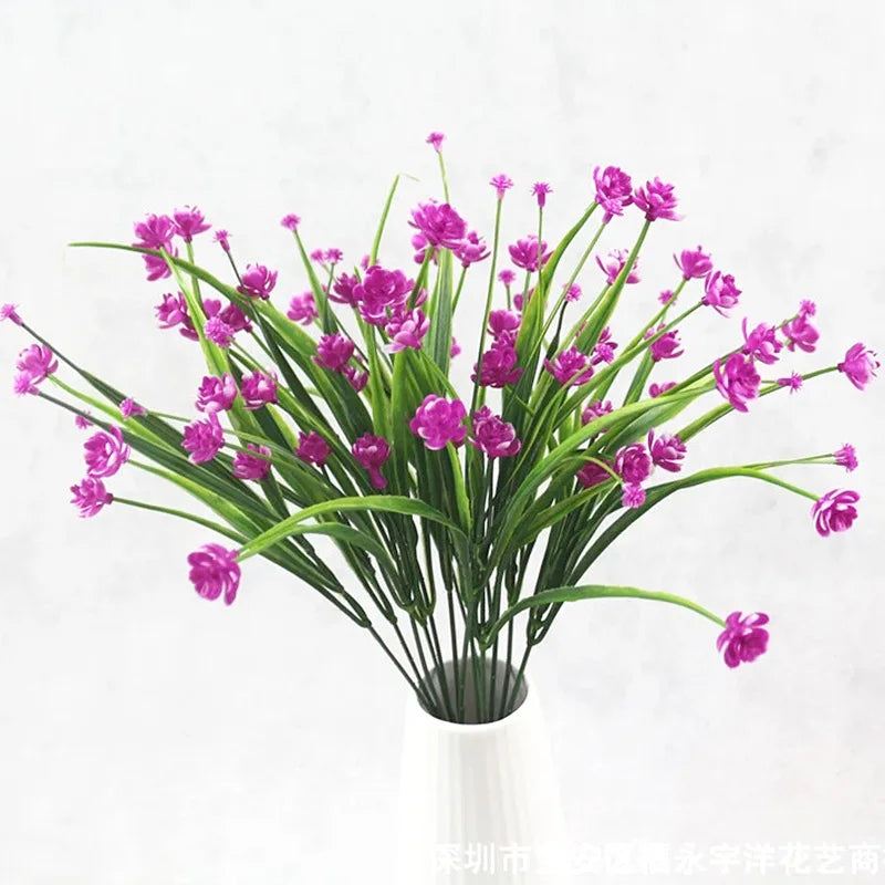 5PCS Artificial Flowers for Outdoor Decoration Spring Summer Decoration UV Resistant Plastic Greenery Shrubs Home Garden Decor