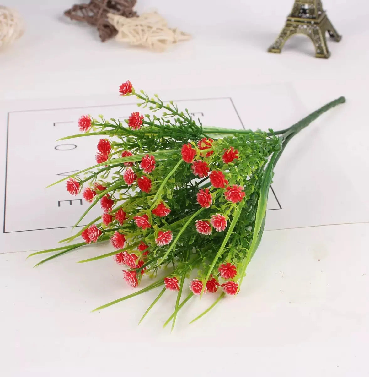 5PCS Artificial Flowers for Outdoor Decoration Spring Summer Decoration UV Resistant Plastic Greenery Shrubs Home Garden Decor