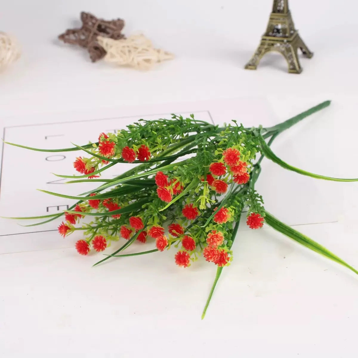 5PCS Artificial Flowers for Outdoor Decoration Spring Summer Decoration UV Resistant Plastic Greenery Shrubs Home Garden Decor