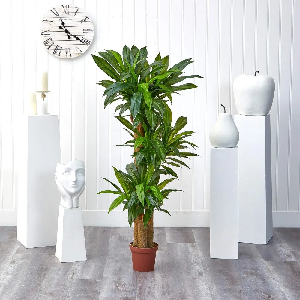 Artificial Corn Stalk Dracaena Plants, Tall Fake Plants, Indoor Home Decoration, Real Touch Faux Plant, 62IN