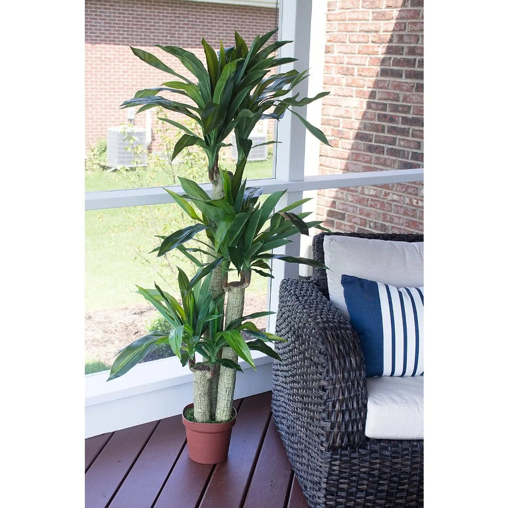 Artificial Corn Stalk Dracaena Plants, Tall Fake Plants, Indoor Home Decoration, Real Touch Faux Plant, 62IN