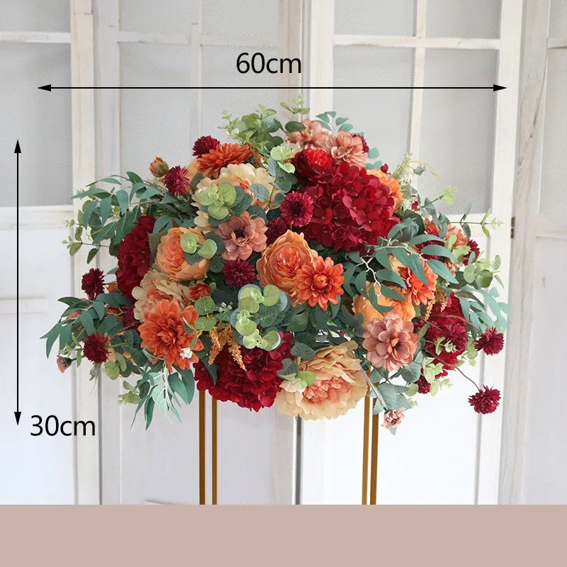 Artificial Flowers For Wedding Decoration Party Stage Display Cornor Flowers Backdrop Home Festival Decor Floral Ball