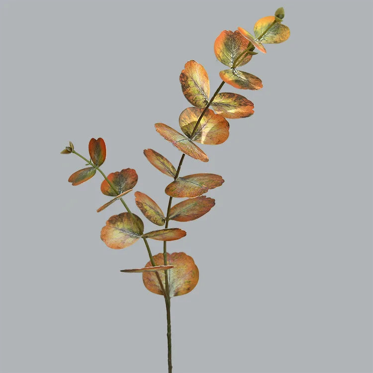 SunMade 2 Forks Long Branch Eucalyptus Real Touch Artificial Flower Living Room Table Decoration Artificial Leaves Fake Plants