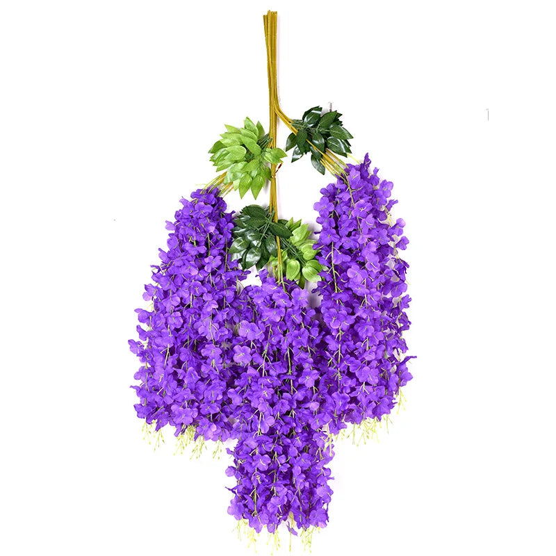 Artificial Flower Hanging Wisteria Garland Silk Vine Long String Home Garden Outdoor Wedding Party Decoration