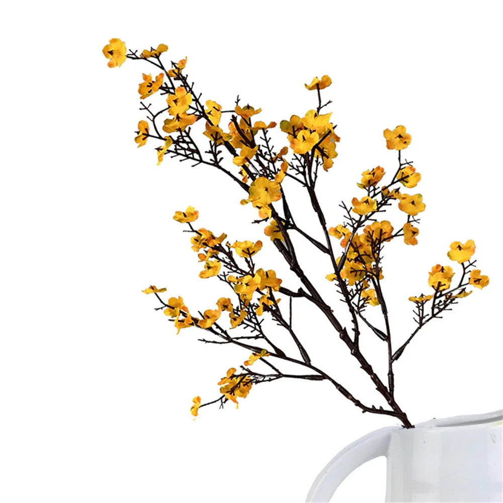 Artificial Flowers Cherry Blossoms Baby's Breath Gypsophila Fake Flowers DIY Wedding Home Vase Decoration Faux Flowers Branch