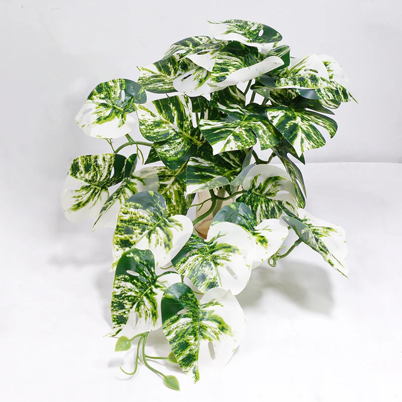 1PC Artificial Plants Green Turtle Leaves Simulation Turtle Back Leaf Tropical Wedding Party Table Living Room Home Garden Decor