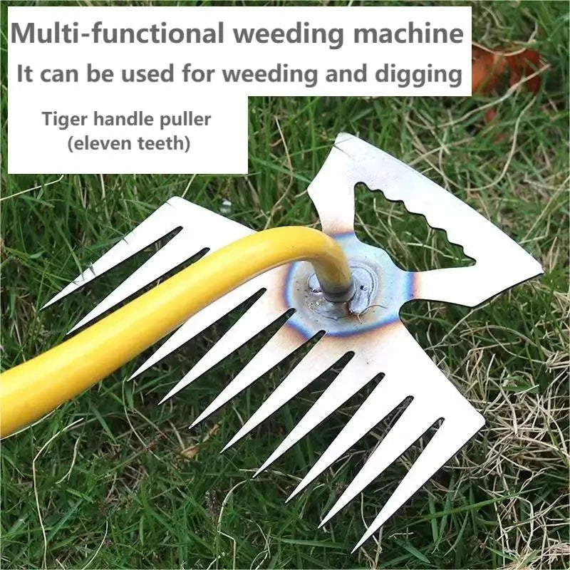 1 Grass Pot Soil Weeding Tool Manganese Steel 4/11 Tooth Manual Excavator Refurbished Garden Land Herb Supplies Easily Pulled