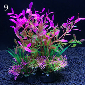 12 Kinds Artificial Aquarium Decor Plants Water Weeds Ornament Aquatic Plant Fish Tank Grass Decoration Accessories 14cm