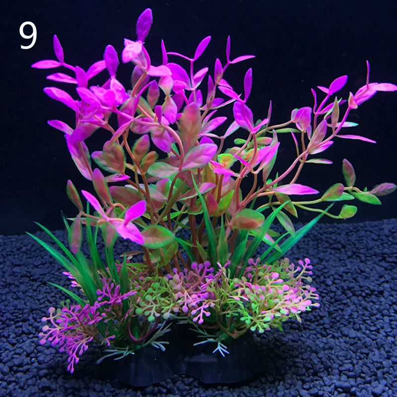 12 Kinds Artificial Aquarium Decor Plants Water Weeds Ornament Aquatic Plant Fish Tank Grass Decoration Accessories 14cm