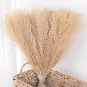 15/30Pcs Artificial Pampas Grass Bouquet Home Living Room Wedding Party Decoration Fake Plant 43cm Dried Flower Reed DIY Vase